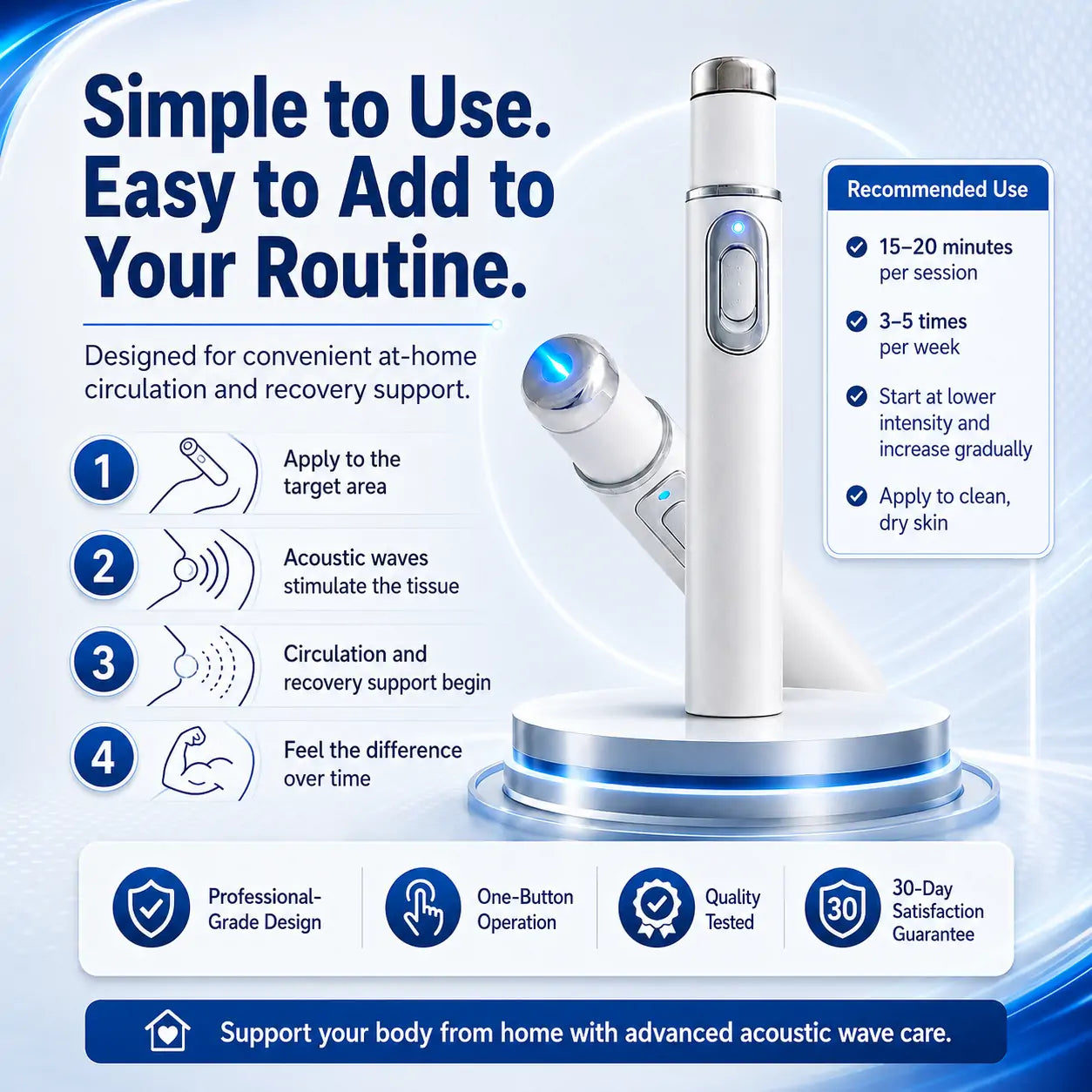 Ultrasonic Shock Wave Therapy Massager