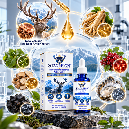 STAGREIGN™ New Zealand Red Deer Antler Velvet Performance Essence Drops — Bigger Fullness, Harder Performance & Longer Stamina