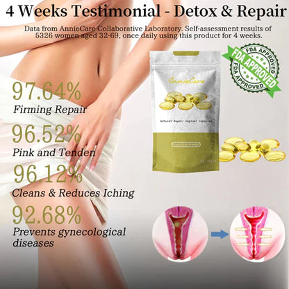 Upgraded AnnieCare Instant Itching Stopper & Natural Detox & Firming Repair & Pink and Tender Natural Capsules