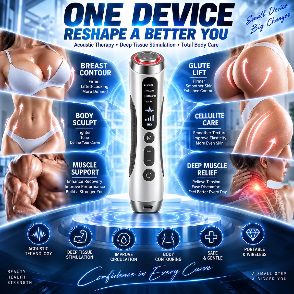 🔥ULTRASONIC SHOCK WAVE BODY REMODELING SYSTEM™——Enhances bust and lifts buttocks. Fuel Muscle Growth.Boost Circulation. Relieve Pain.