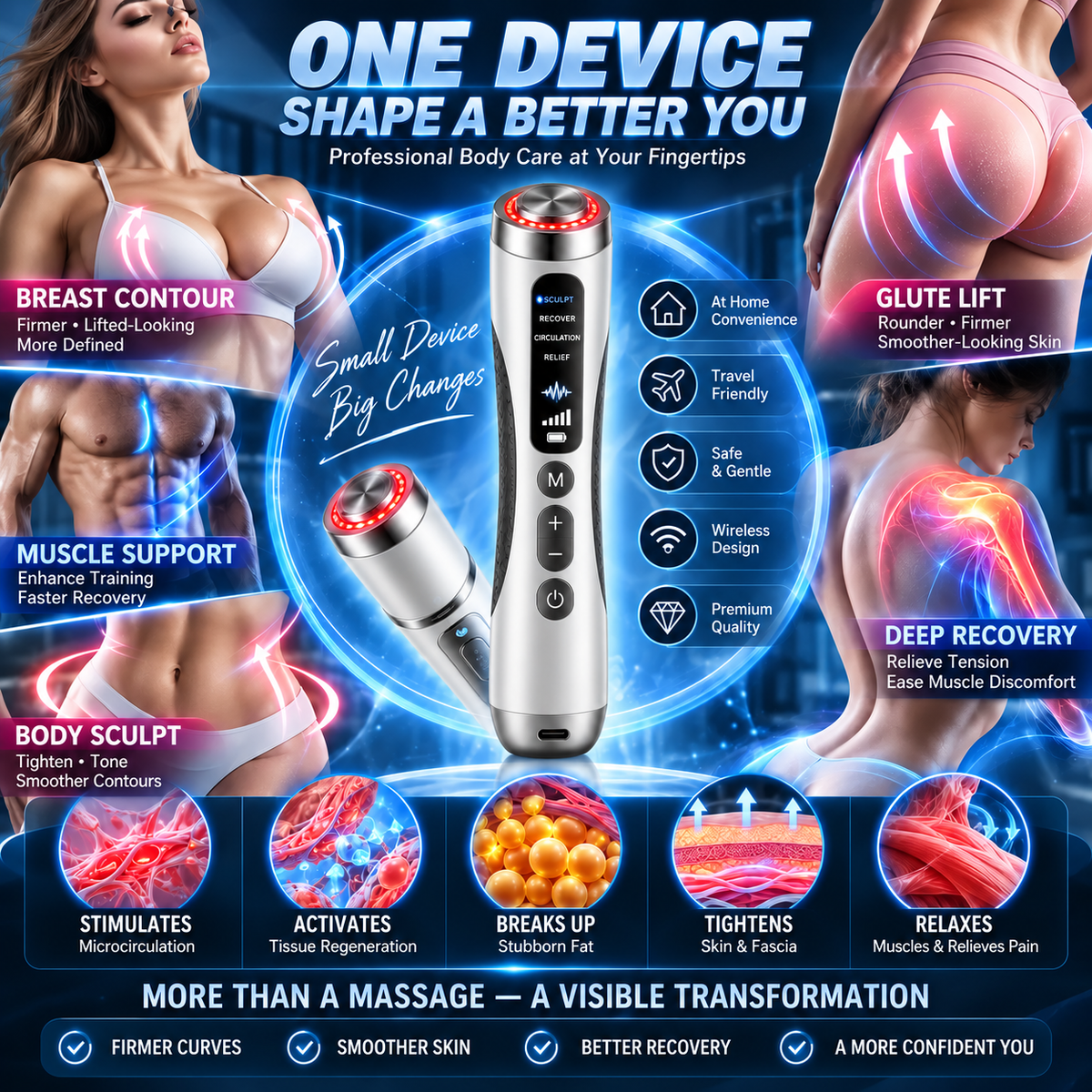 🔥ULTRASONIC SHOCK WAVE BODY REMODELING SYSTEM™——Enhances bust and lifts buttocks. Fuel Muscle Growth.Boost Circulation. Relieve Pain.