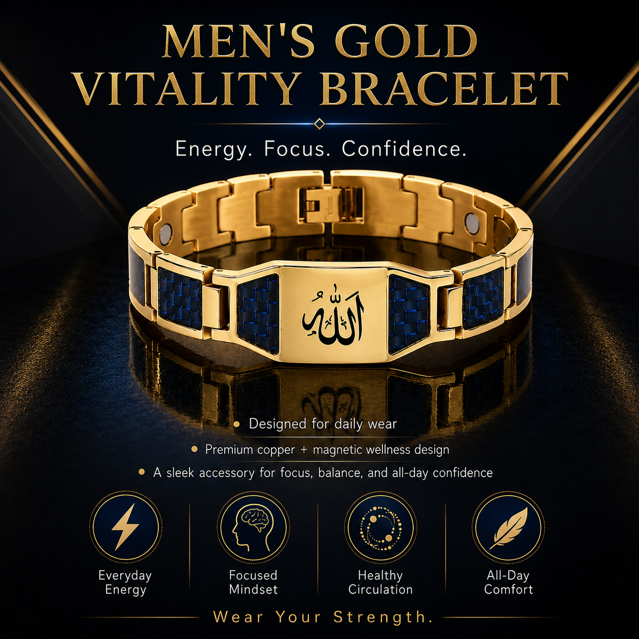 🔥Strength & Vitality Bracelet💯🎂Upgrade Your Energy, Style, and Confidence