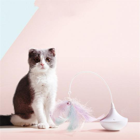 Automatic Rotation Feather Tumbler  Interactive Cat Toy