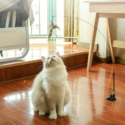 Detachable Feather Teaser Interactive Cat Toy With Strong Suction Cups