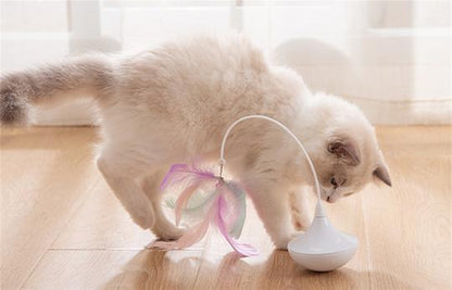 Automatic Rotation Feather Tumbler  Interactive Cat Toy