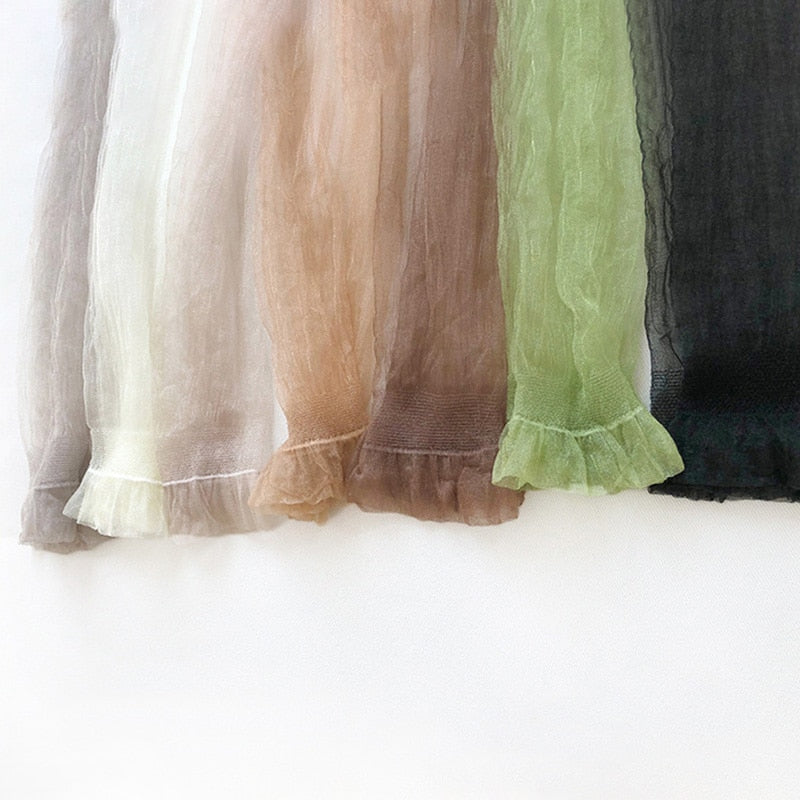 Sexy Ultra-thin Fluffy Socks Women Glisten Transparent Long Socks Tulle Chiffon Woman Socks Leg Female Streetwear Calcetines