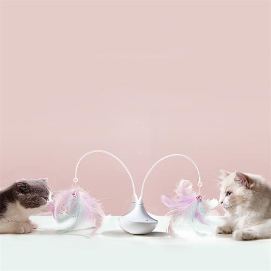Automatic Rotation Feather Tumbler  Interactive Cat Toy