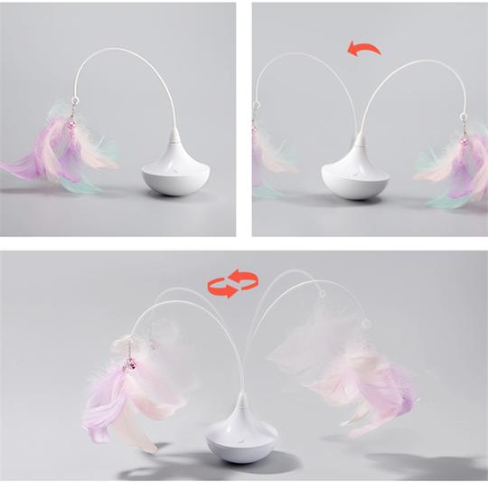 Automatic Rotation Feather Tumbler  Interactive Cat Toy