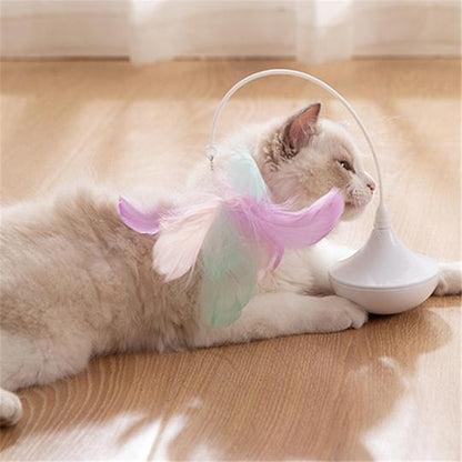 Automatic Rotation Feather Tumbler  Interactive Cat Toy
