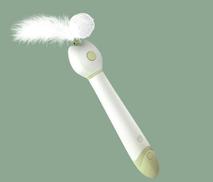 Multifunctional Retractable Laser Feather Cat Toy Wand